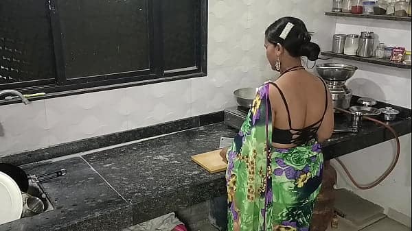indian horney couple enjoying kitchen sex