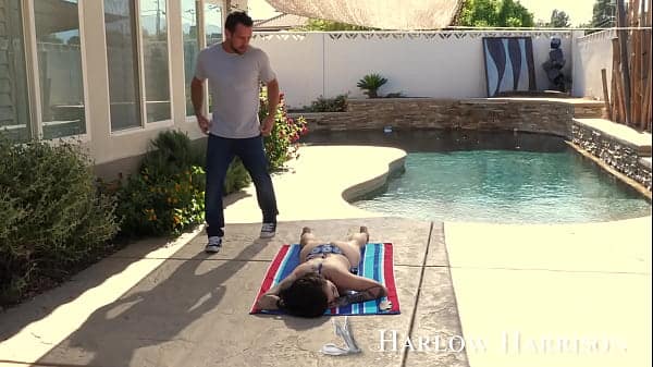 Brunette bombshell Harlow Harrison takes anal on the pool table in sheer lingerie – Dirty Wives Club