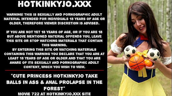 Cute princess Hotkinkyjo take balls in ass & anal prolapse in the forest