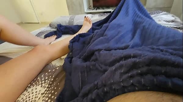 Stepsister jerk off dick while loved ones are in another room
